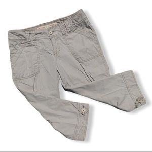 Ladies Tan Khaki Twill Crop Pants 7